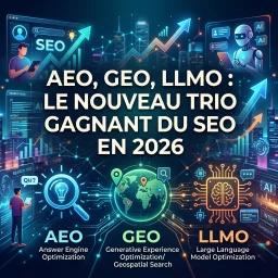 AEO, GEO, LLMO : Le Nouveau Trio Gagnant du SEO en 2026 AEO, GEO, LLMO : Le Nouveau Trio Gagnant du SEO en 2026